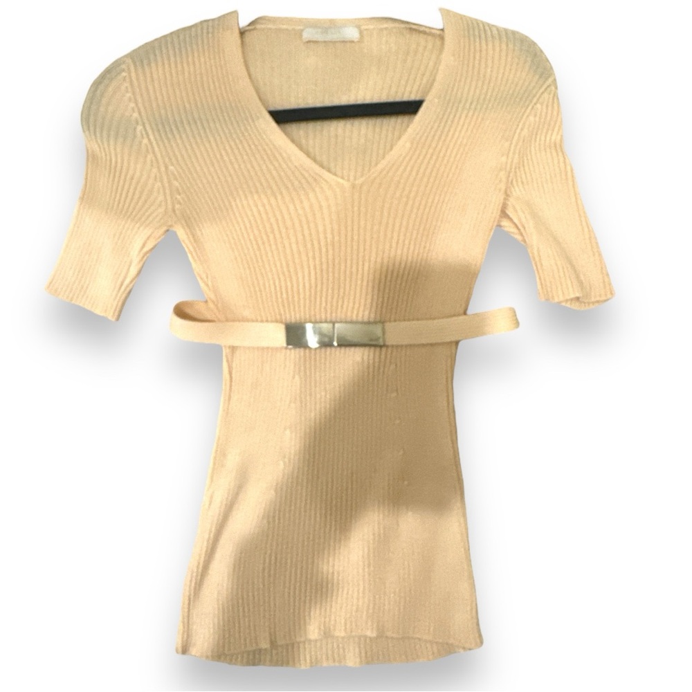 COPY - COPY - Prada Cableknit top with silver belt